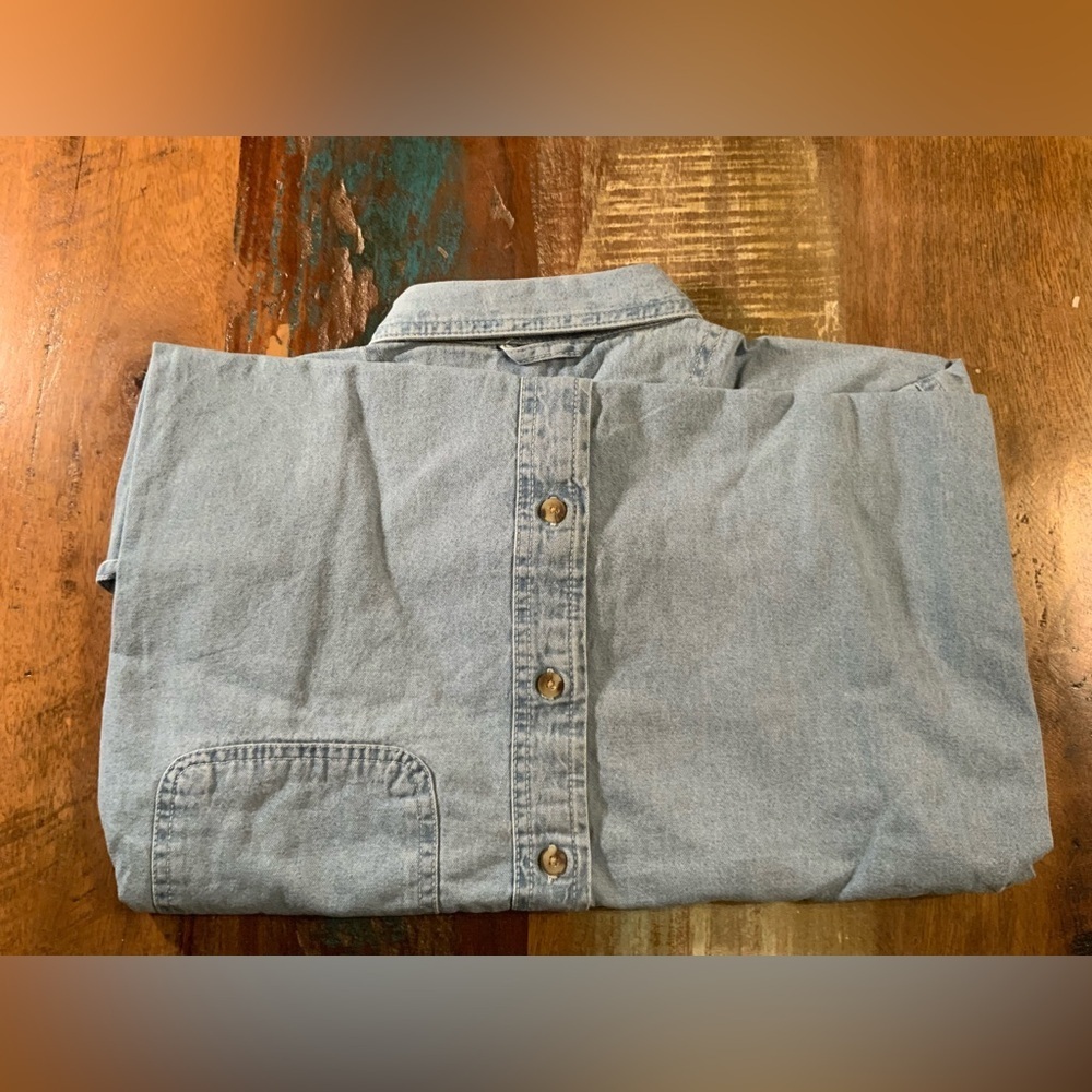 Ultra Club Men's Light Blue Casual Button Down Cotton Shirt - Picture 3 of 4